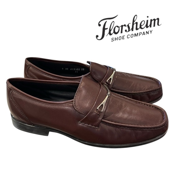 New Florsheim Men's Cognac Bastille Bit Leather Slip-On Loafers 9 3E Extra Wide - Picture 1 of 5